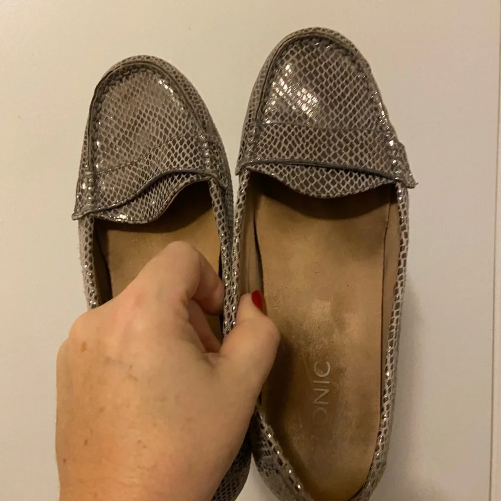Vionic Women's Metallic Snakeskin Loafers - Picture 1 of 4